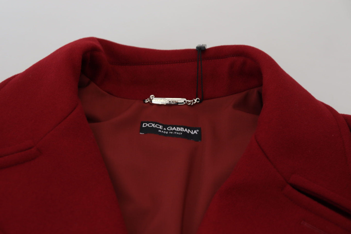 Red Wool Double Breasted Coat Jacket
