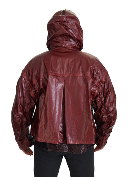 Bordeaux Cotton Hooded Full Zip Jacket