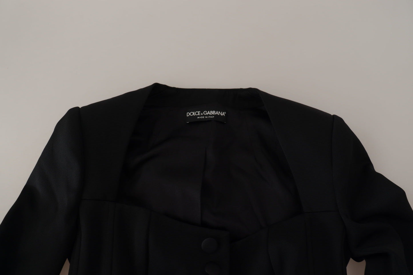 Black Slim Fit Long Sleeves Snap Jacket