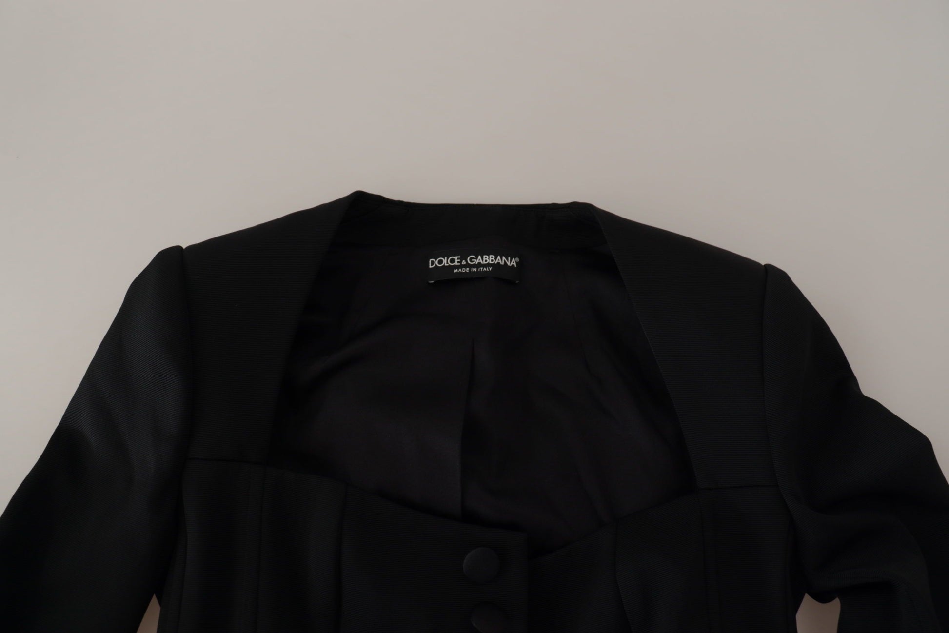 Black Slim Fit Long Sleeves Snap Jacket