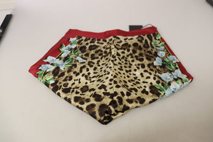 Multicolor Leopard Flora Printed Mid Waist Trouser Pants