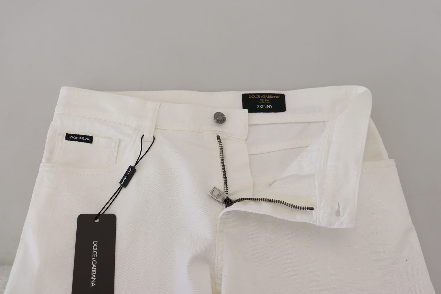 White Slim Skinny Stretch Cotton Denim Jeans
