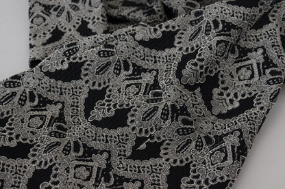Black Gray Jacquard Sheath Bodycon Dress