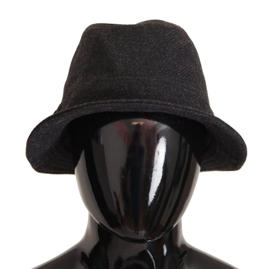 Gray Virgin Wool Logo Fedora Trilby Cappello Hat