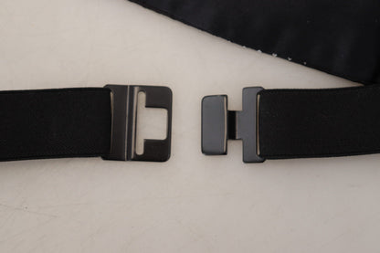 Black Polka Dot Wide Waist Men Belt Cummerband