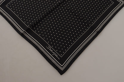 Black Polka Dots DG Logo Square Handkerchief