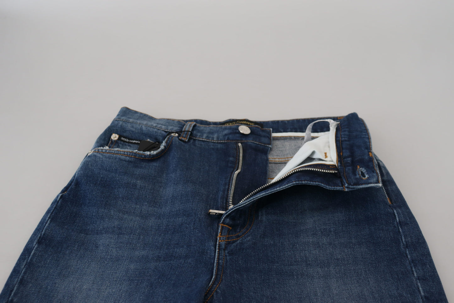 Blue Cotton High Waist Skinny Denim Jeans