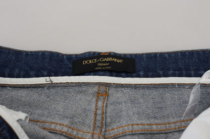 Blue Cotton High Waist Skinny Denim Jeans