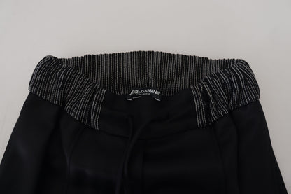 Black Straight Fit Cotton Pants
