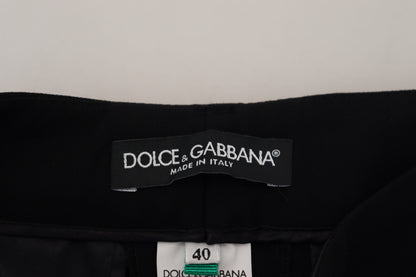 Black Tapered Women Wool Pants