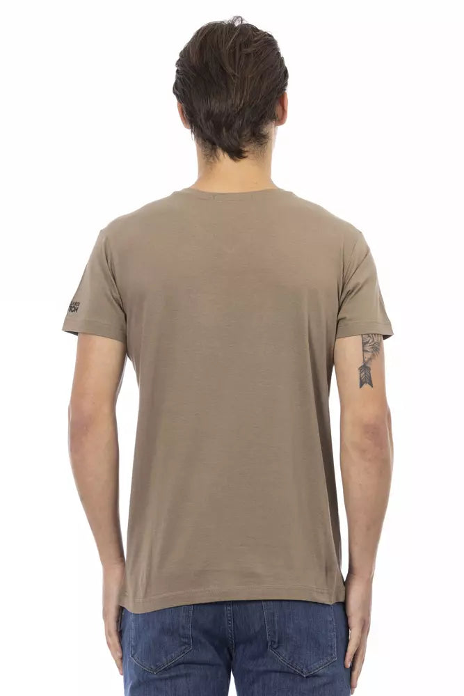 Brown Cotton Men's T-Shirt