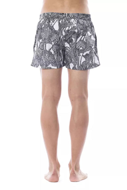 Black Polyester Men Swimwear