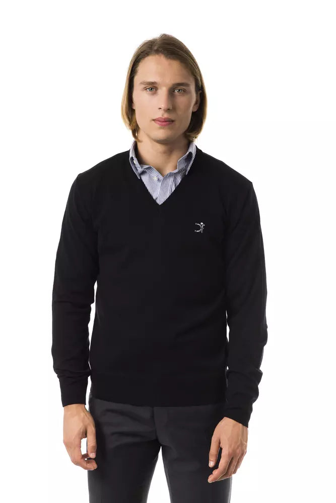 Black Merino Men Sweater