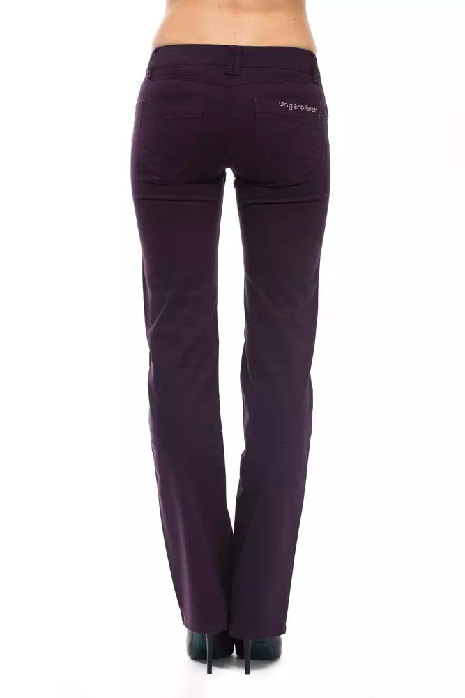 Purple Cotton Women Pant
