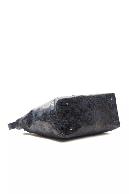 Blue Leather Women Shoulder Bag
