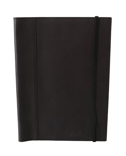 Black Leather Bifold Travel Holder Logo Wallet