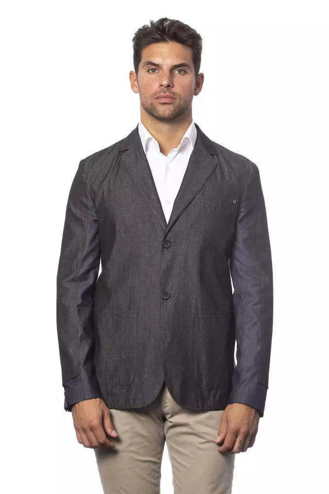Gray Cotton Men's Blazer