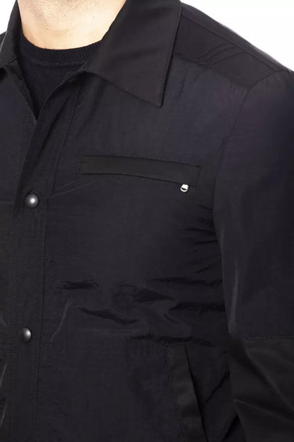 Black Cotton Men's Bomber Jacket