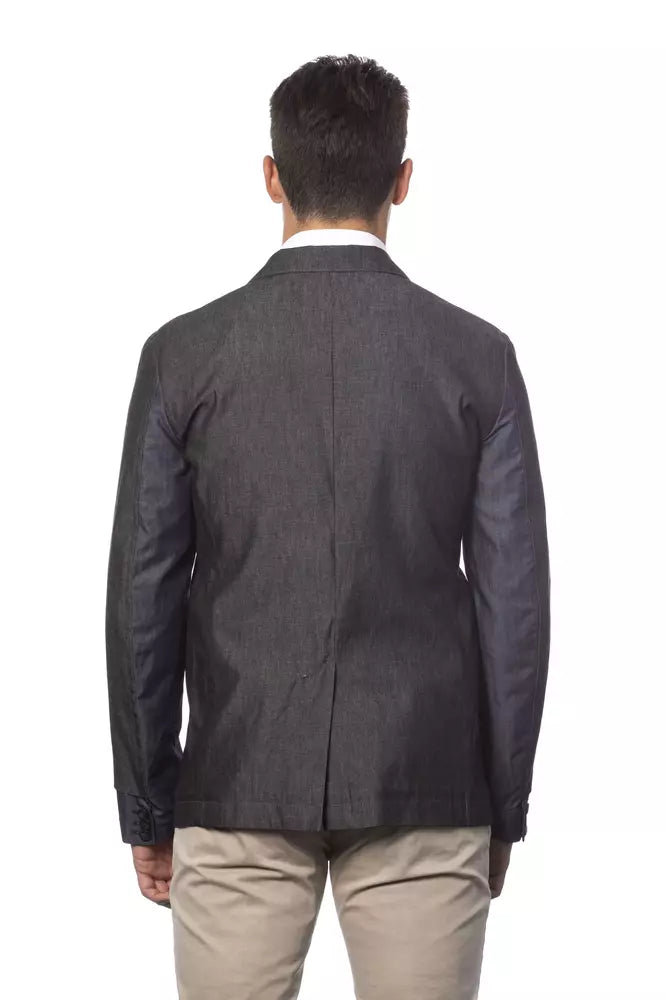 Gray Cotton Men's Blazer