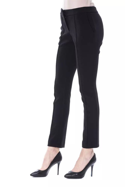 Black Polyester Women Pants