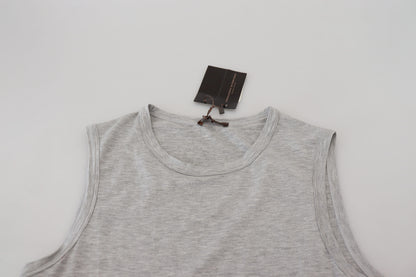 Grey Sleeveless Men Pullover T-shirt