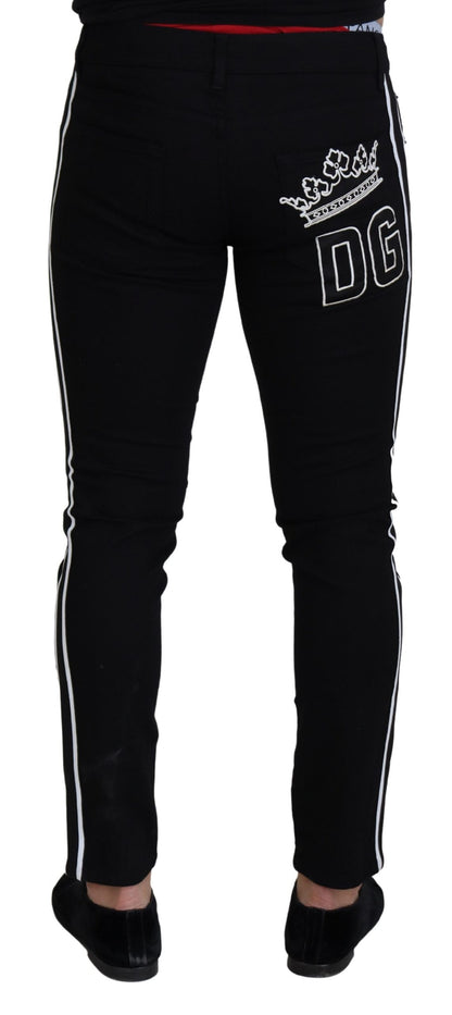 Black Cotton DG Crown Men Denim Jeans