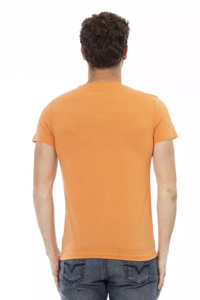 Orange Cotton Men's V-Neck T-Shirt