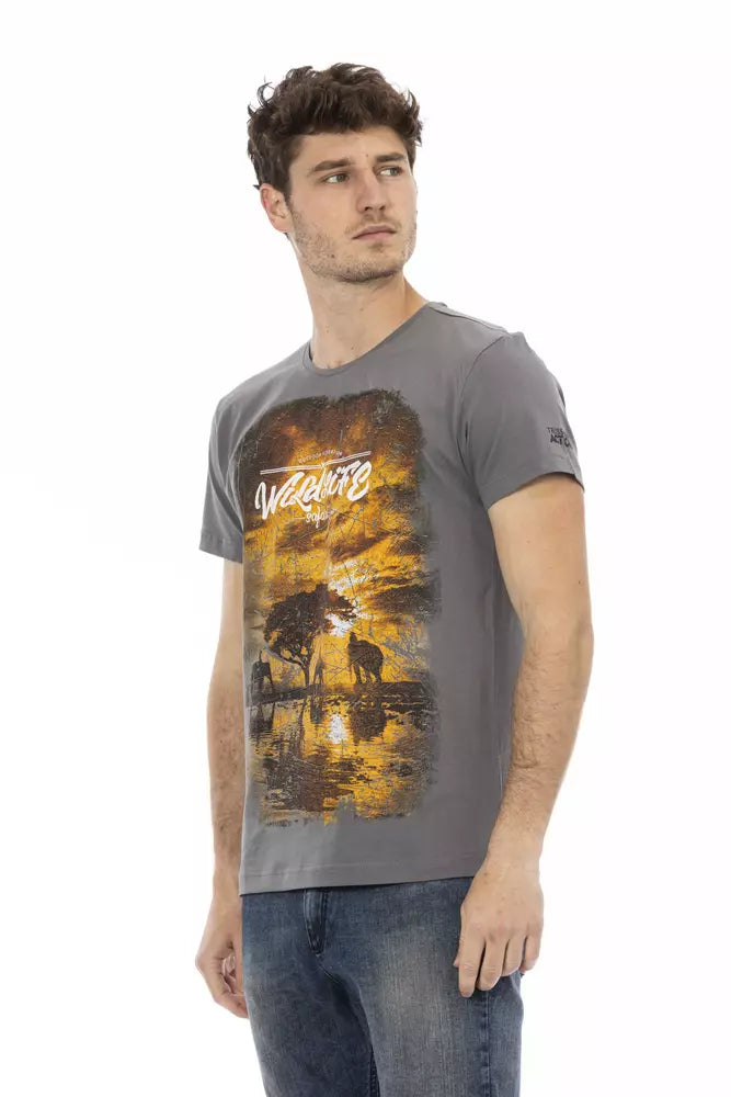 Gray Cotton Men's T-Shirt