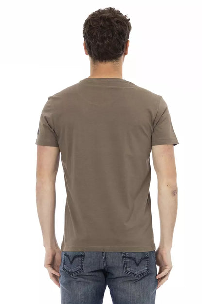 Brown Cotton Men's T-Shirt