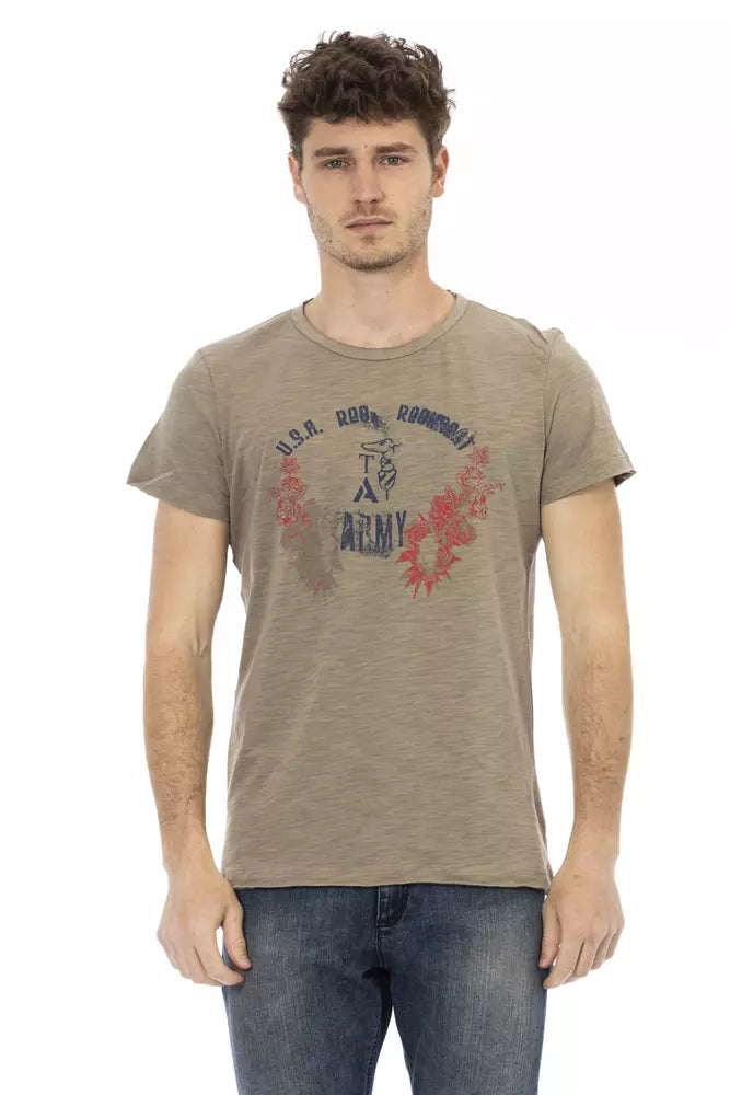 "Green Cotton Men T-Shirt"