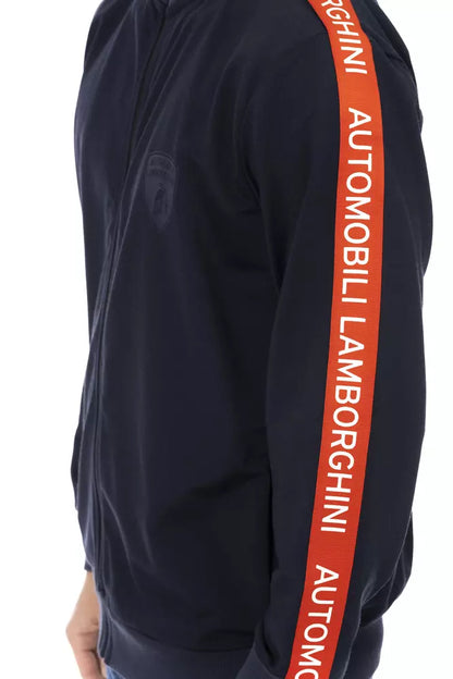 Blue Polyester Men Sweatshirt