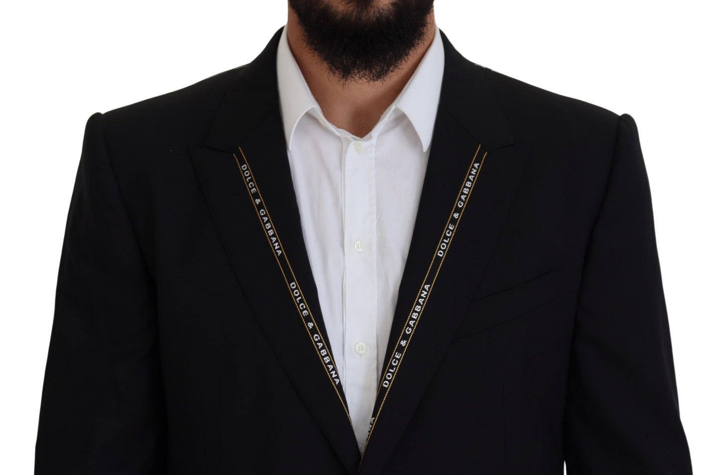 Black Wool Stretch Slim Fit Jacket Blazer