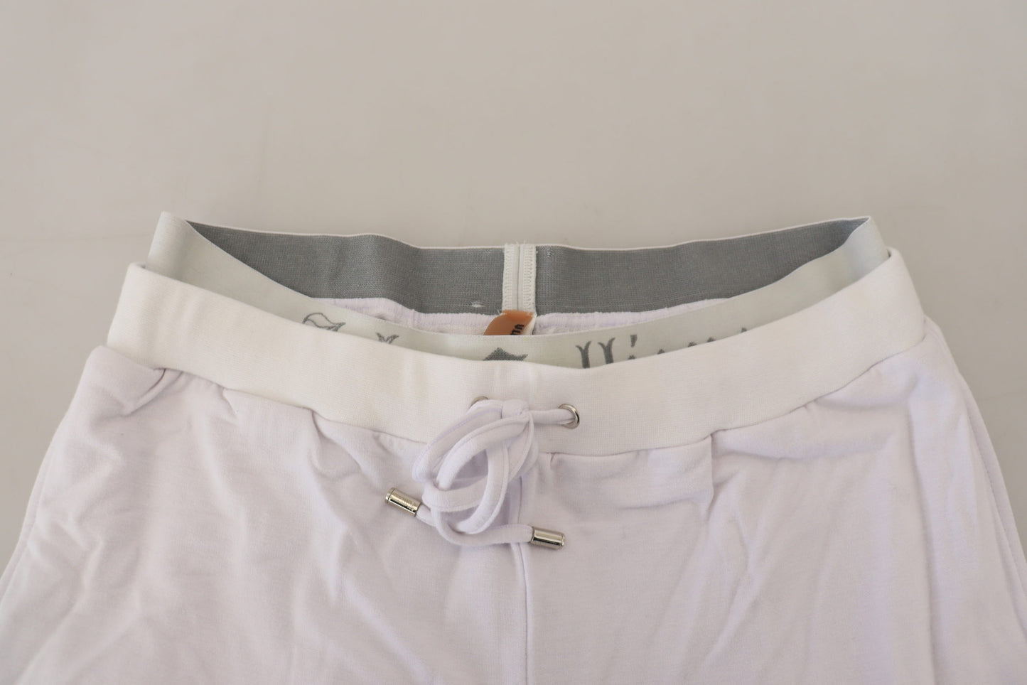 White Cotton Logo Mens Jogger Pants