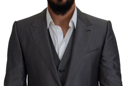 Gray SICILIA 3 Piece Slim Fit Suit