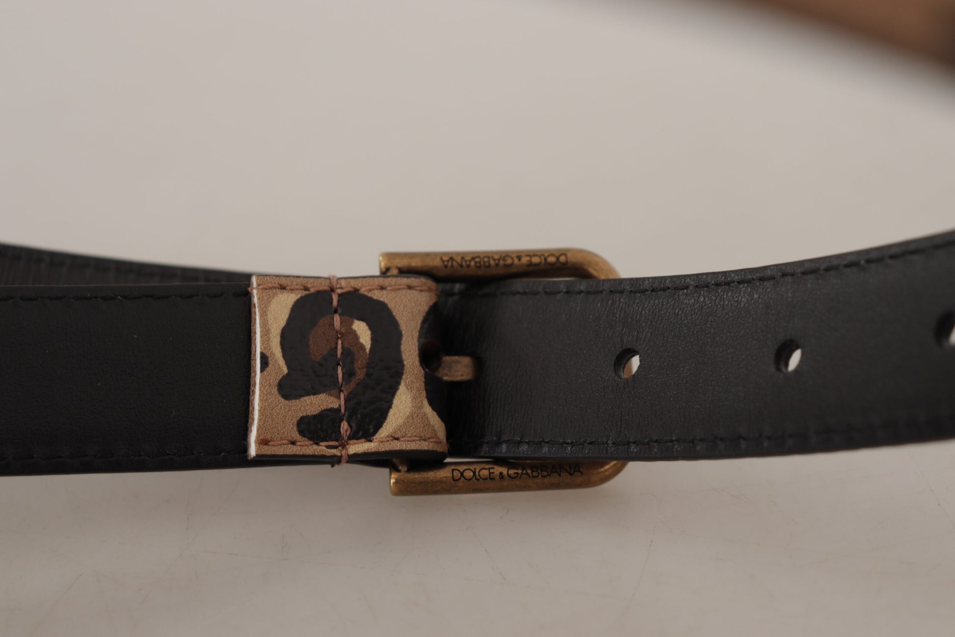 Brown Leopard Print Vintage Metal Waist Buckle Belt