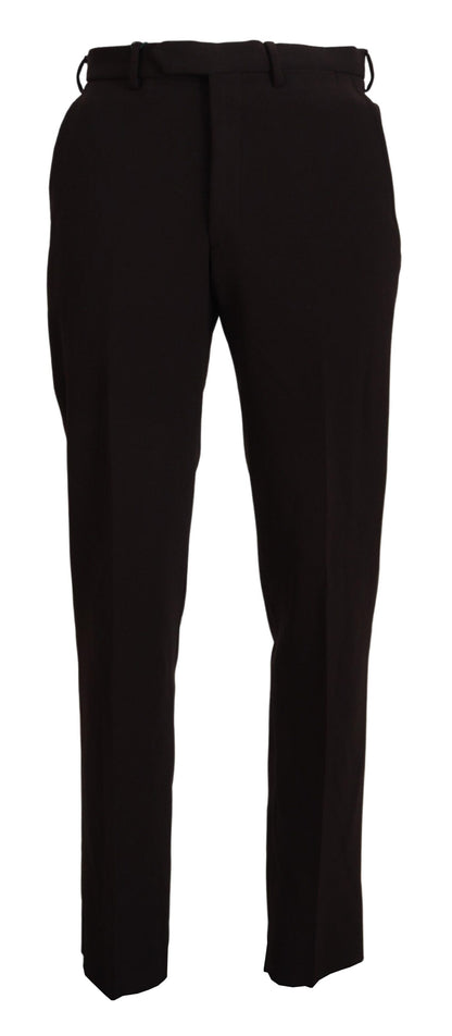 Brown Straight Fit Formal Men Pants