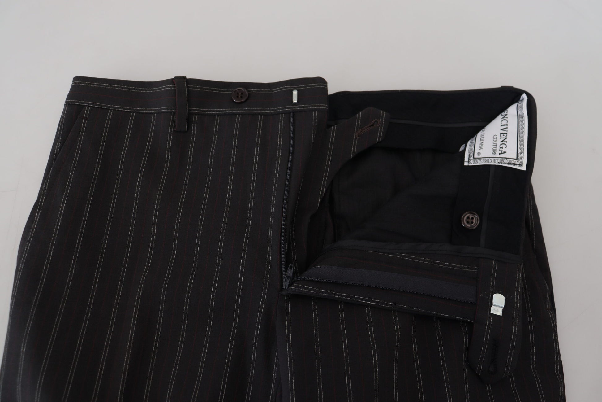 Black Stripes Viscose Dress Pants