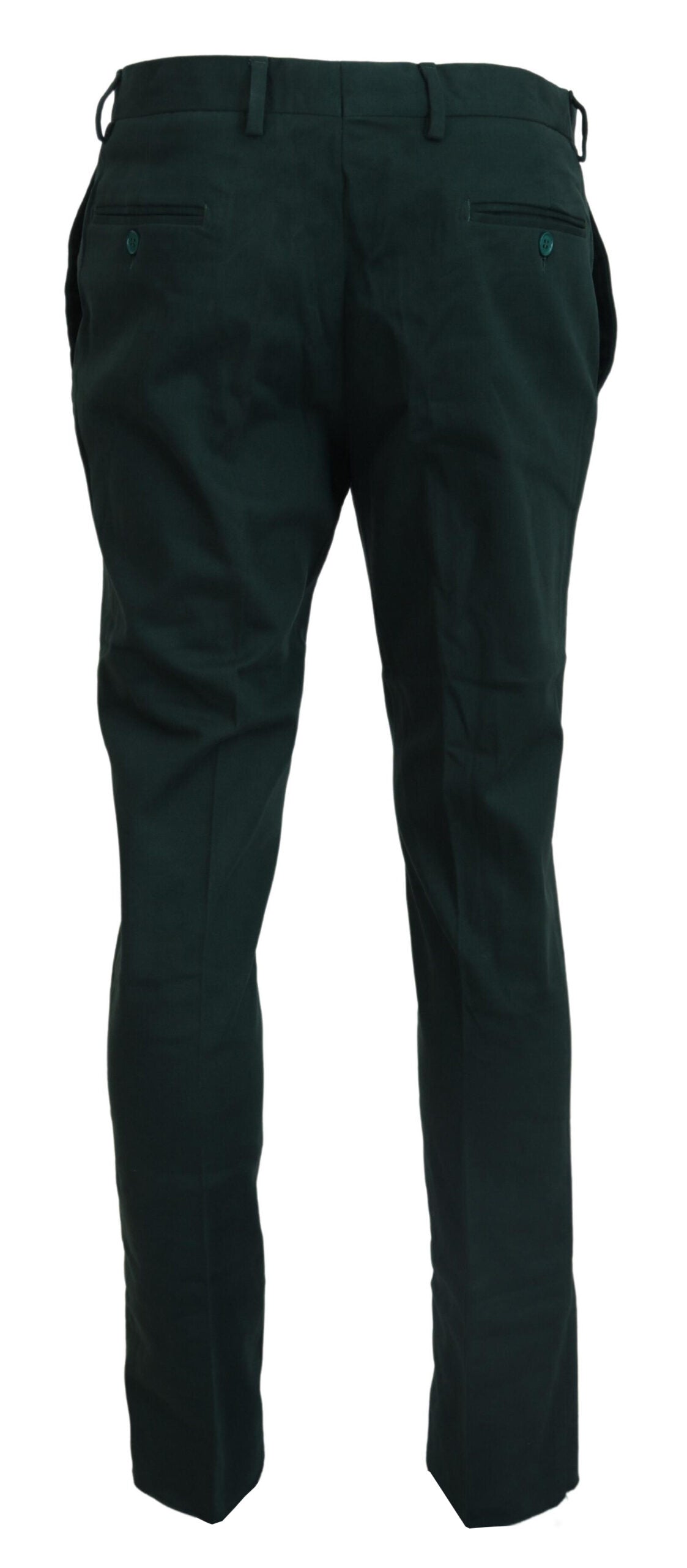 Dark Green Cotton Skinny Men Pants
