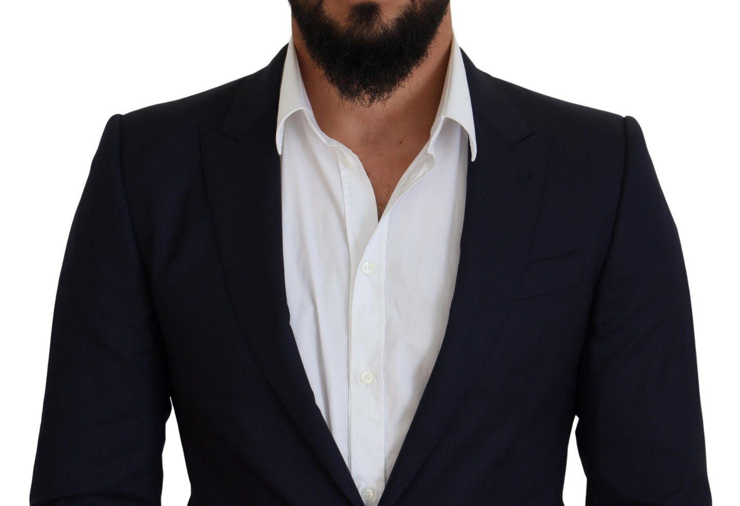 Blue Wool Slim Fit Formal Coat Blazer