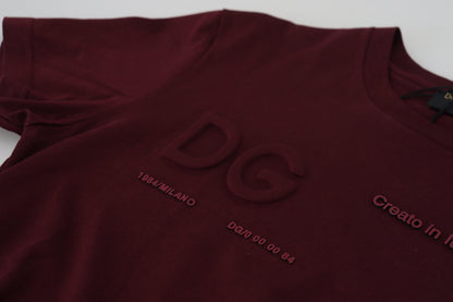 Maroon Printed Short Sleeves Men T-shirt