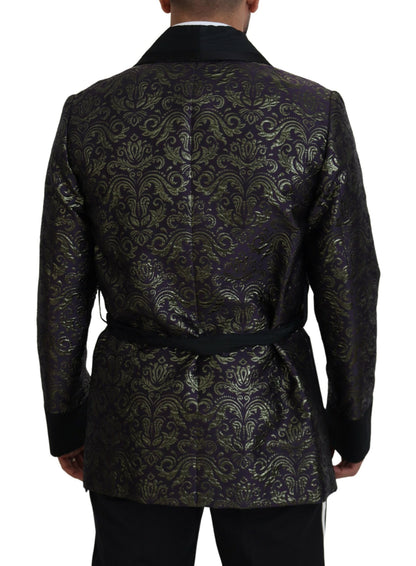 Gold Purple Baroque Jacket Blazer Robe