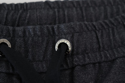 Grey Cotton Tapered Cotton Pants