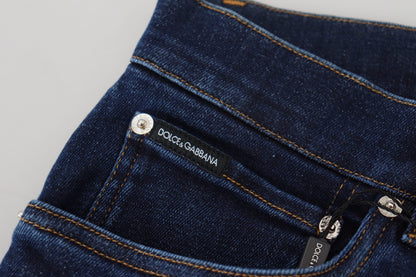 Dark Blue Cotton Denim SKINNY Jeans