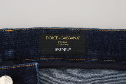 Dark Blue Cotton Denim SKINNY Jeans
