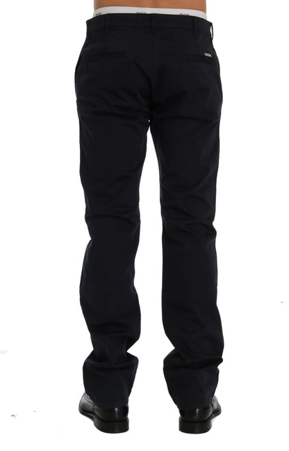Blue Cotton Stretch Chinos Pants