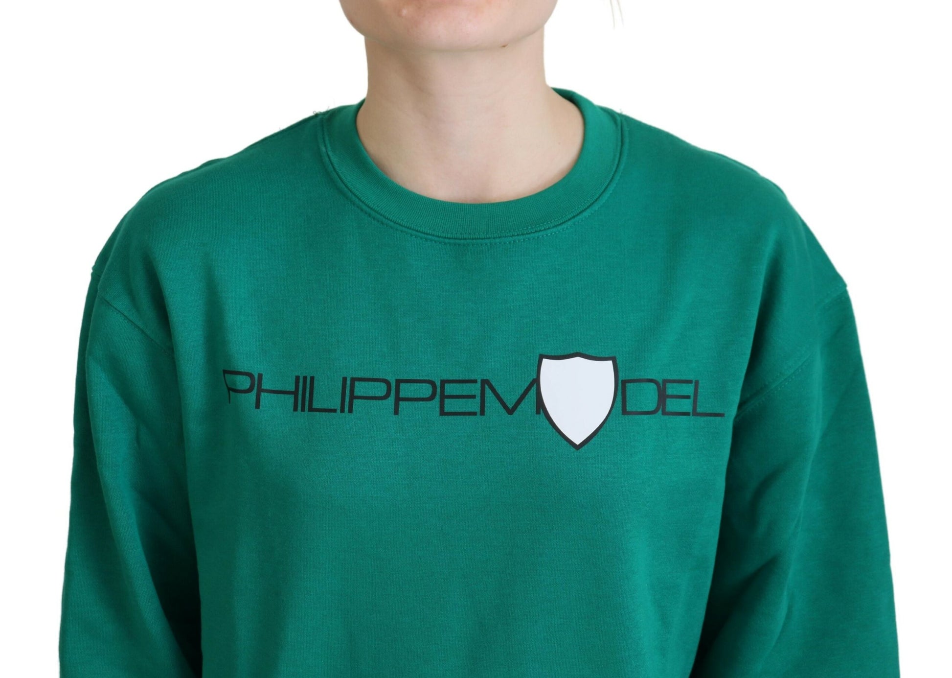 Green Printed Long Sleeves Pullover Sweater