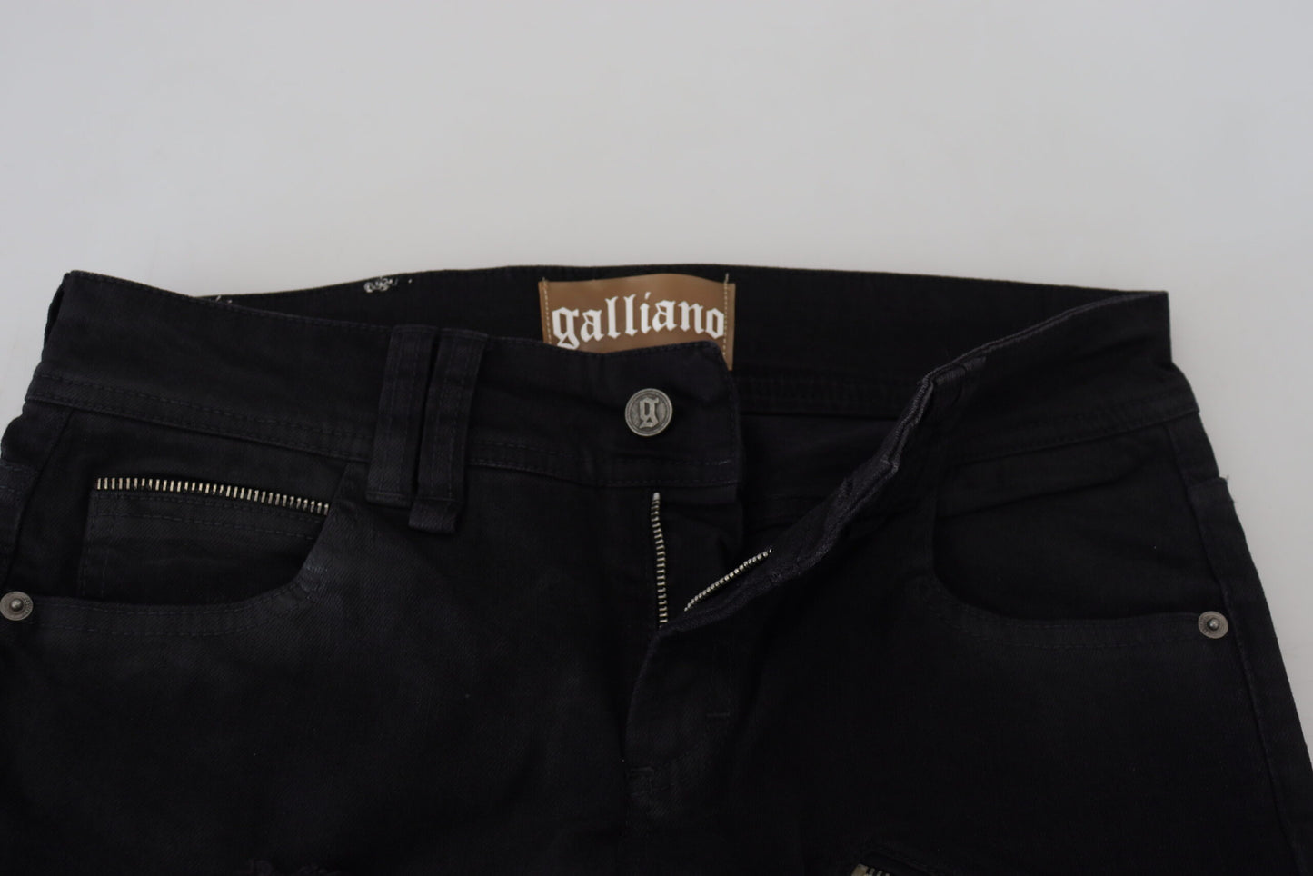 Black Cotton Mid Waist Skinny Slim Fit Denim Jeans