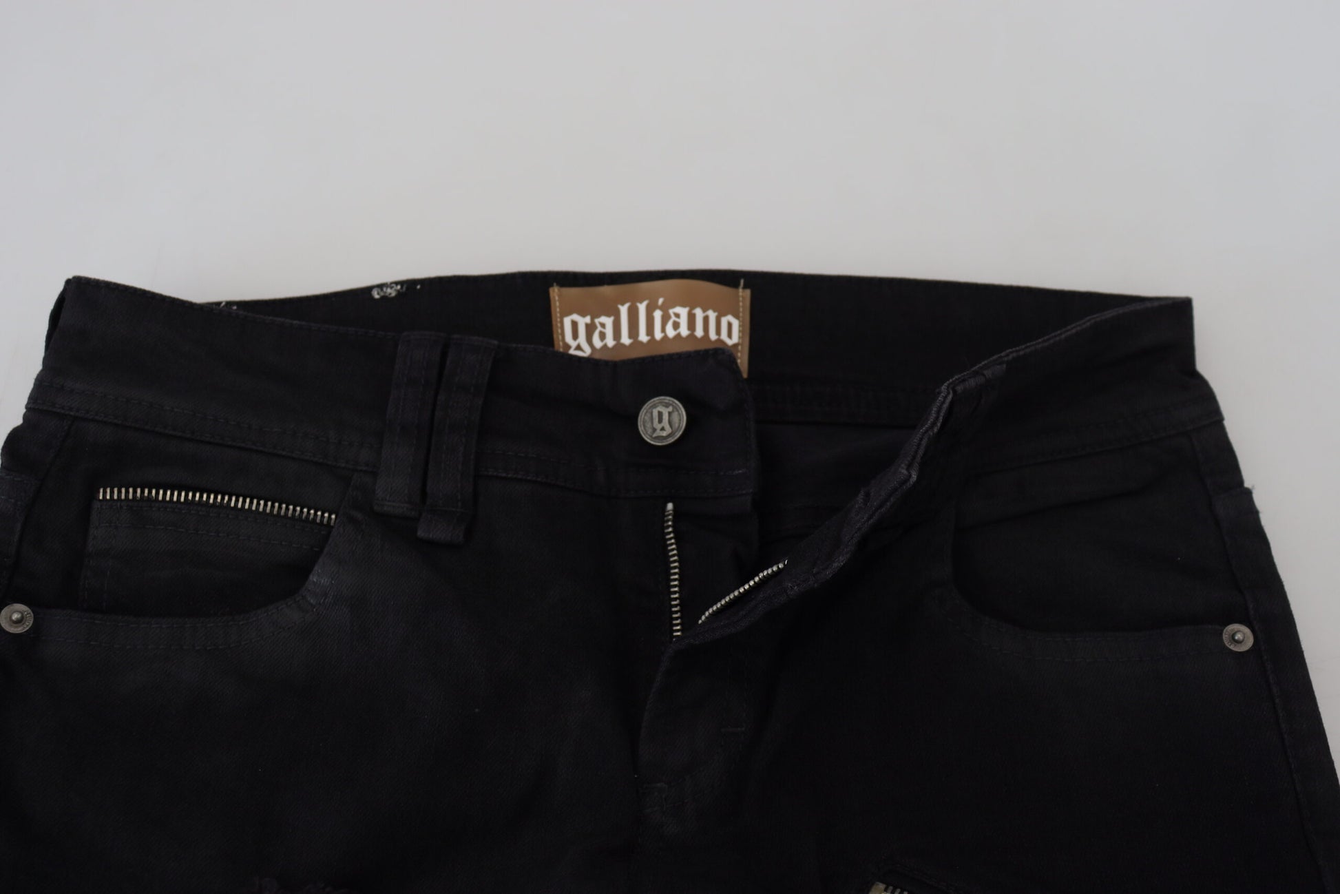 Black Cotton Mid Waist Skinny Slim Fit Denim Jeans