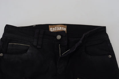 Black Cotton Mid Waist Skinny Slim Fit Denim Jeans
