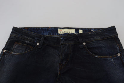 Blue Low Waist Slim Fit Women Denim Jeans